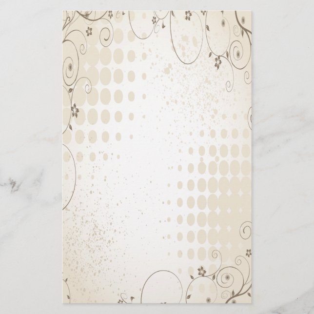 Papelaria Vintage Beige Floral (Frente)