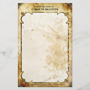 Papelaria Vintage Brown & papel de carta do Flourish de Tan