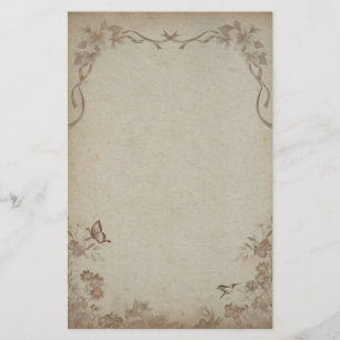 Papelaria Vintage Floral Beige
