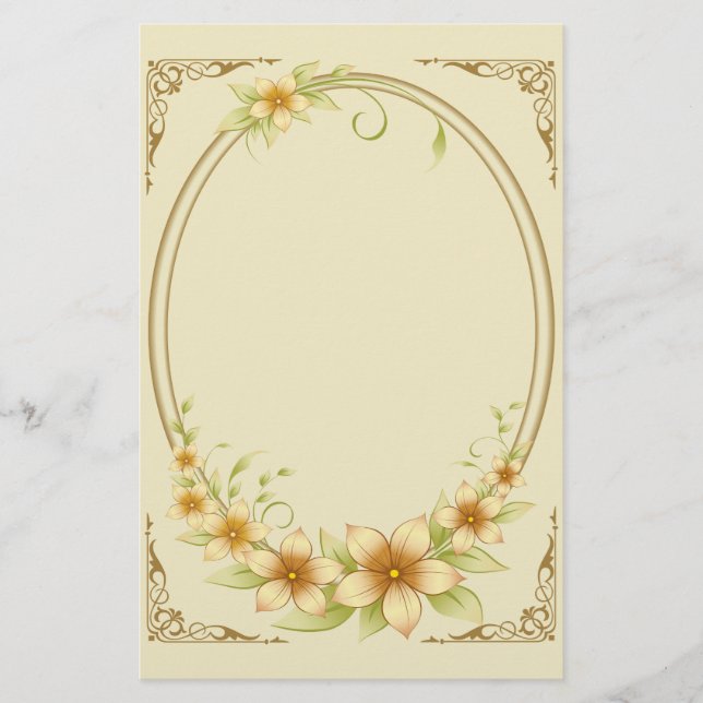 Papelaria Vintage Floral Frame (Frente)