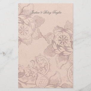 Papelaria Vintage Floral Personalizado Obrigado Stationery