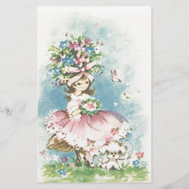 Papelaria Vintage Flower Girl (Frente)