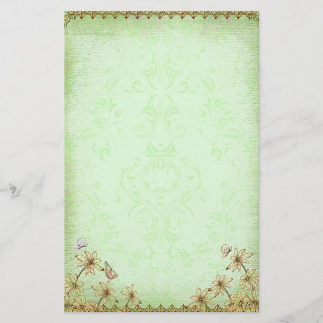 Papelaria Vintage Green Floral Wedding (Frente)
