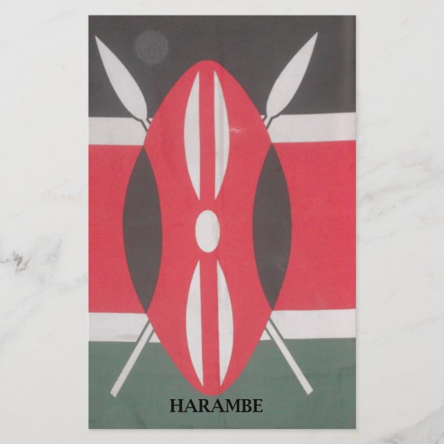 Papelaria Vintage Kenya Flag Harambe Design (Frente)