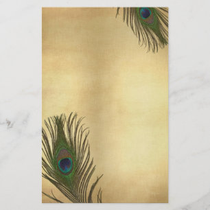 Papelaria Vintage Look Peacock Feather Elegante