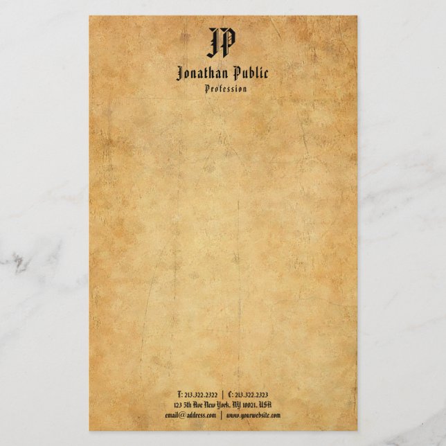 Papelaria Vintage Modelo de Monograma Elegante manuscrito (Frente)