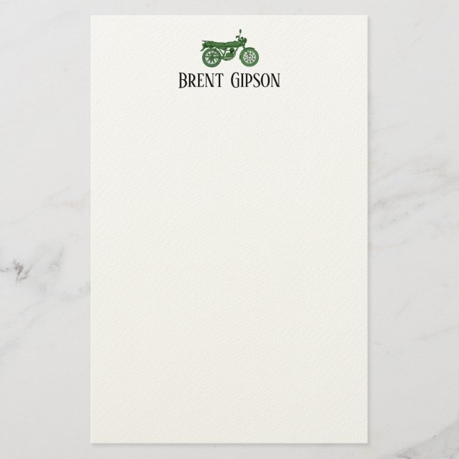 Papelaria Vintage Motorcycle Sketch  Stationary  (Frente)