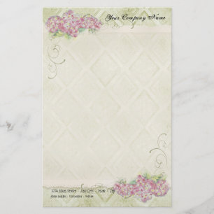 Papelaria Vintage Olhar Floral Azul Hipodrangia Flores
