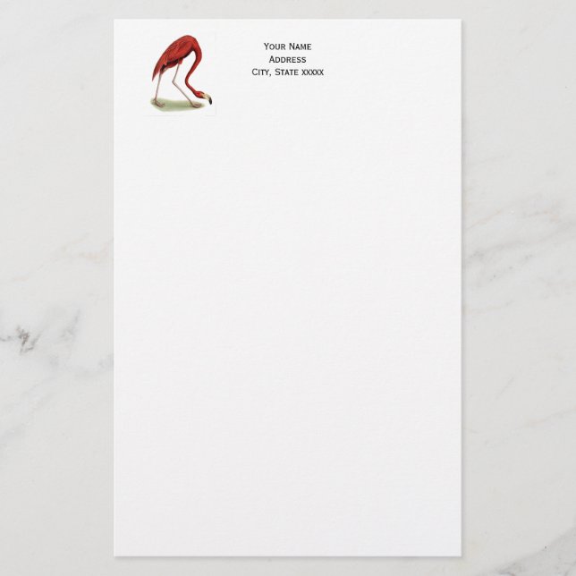 Papelaria Vintage Pink Flamingo #1 (Frente)