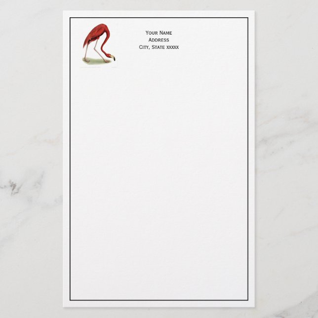 Papelaria Vintage Pink Flamingo #1 (Frente)