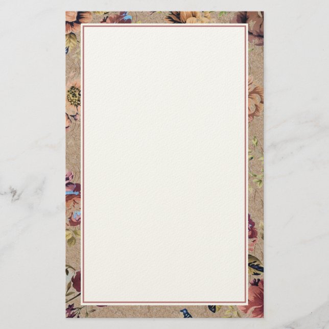Papelaria Vintage Rustic Floral (Frente)