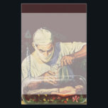 Papelaria Vintage Science Fiction, Laboratorial Mad Scientis<br><div class="desc">Vintage ilustra imagem do laboratório futurista de ficção científica com um cientista louco experimentando um ser humano em miniatura. O cientista maluco está misturando uma poção de elixir para despertar o robô homem dormindo beleza em seu laboratório. Um 50 de quadrinhos retrô de ficção científica clássico.</div>