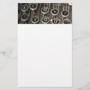 Papelaria Vintage Typewrite Keys - Sweethearts Love Letter