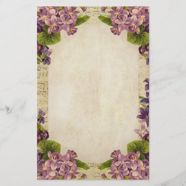 Papelaria Violetas e música afligidas (Frente)