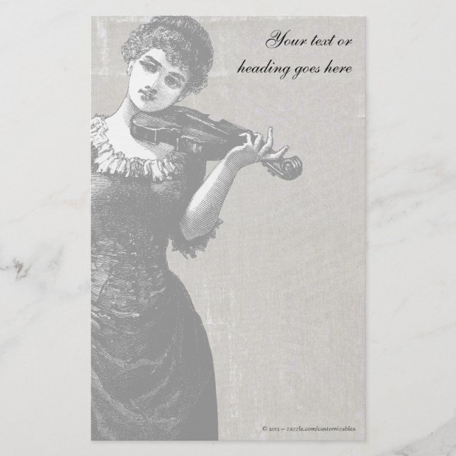 Papelaria Violinista Vintage (Frente)