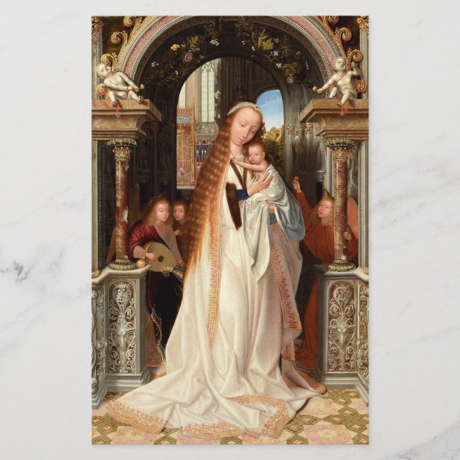 PAPELARIA VIRGEM COM INFÂNCIA, ANGELAS MUSICAIS NATAL (Frente)