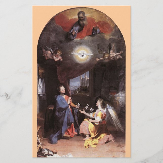 Papelaria VÍRGINA E ÂNGULO DE ANUNCIAÇÃO, Rosa (Frente)