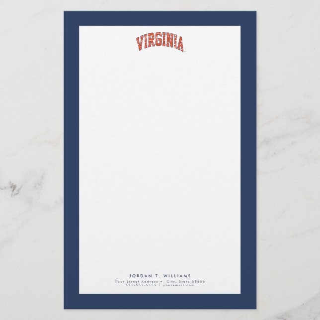 Papelaria Virginia Wordmark Distressed (Frente)