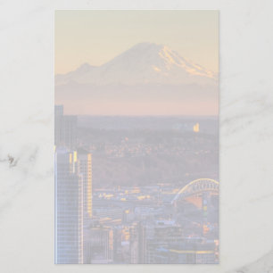Papelaria Vista de paisagem urbana do centro de Seattle, fut