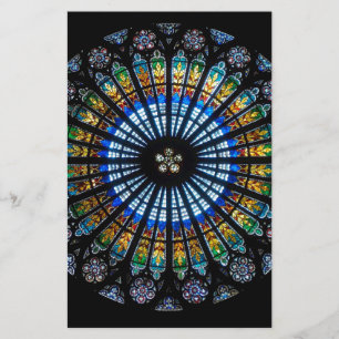 Papelaria vitral em forma de rosa na França em Estrasburgo