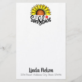 Papelaria Você é Meu Sol Girassol Personalizado