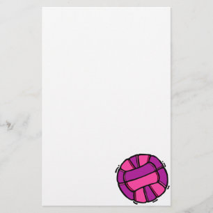 Papelaria Voleibol cor-de-rosa & roxo
