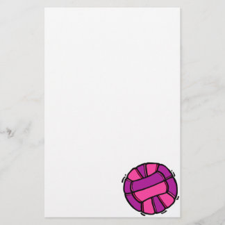Papelaria Voleibol cor-de-rosa & roxo