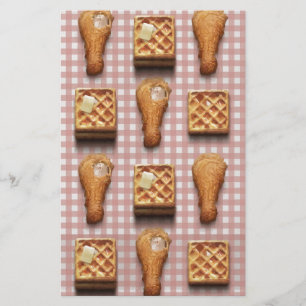 Papelaria waffles de frango gingham