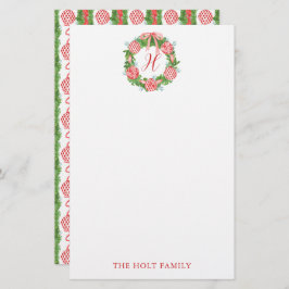 Papelaria Watercolor Chinoiserie Wreath Monograma