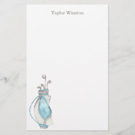 Papelaria Watercolor Golf Club & Bag Personalization Station