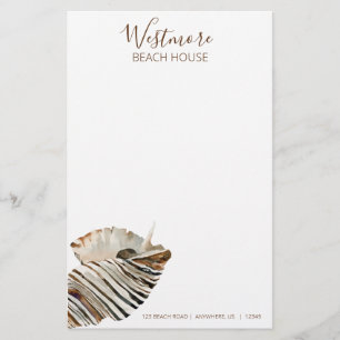 Papelaria Watercolor Seashell Beach House