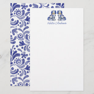Papelaria Watercolor Staffordshire Dogs Personalizados
