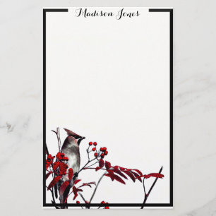 Papelaria Waxwing de cedro