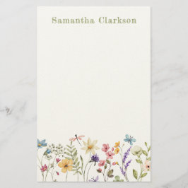 Papelaria Whimsical Bloom Colorful Spring Wildflower Pattern