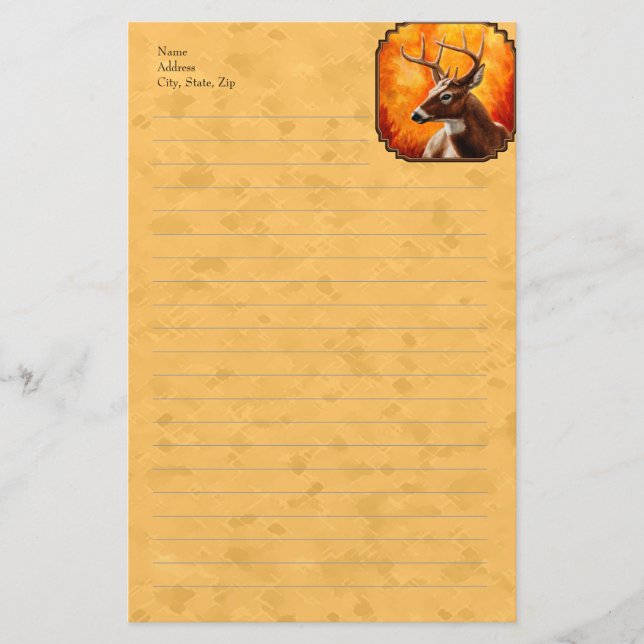 Papelaria Whitetail Deer Autumn Dourado (Frente)