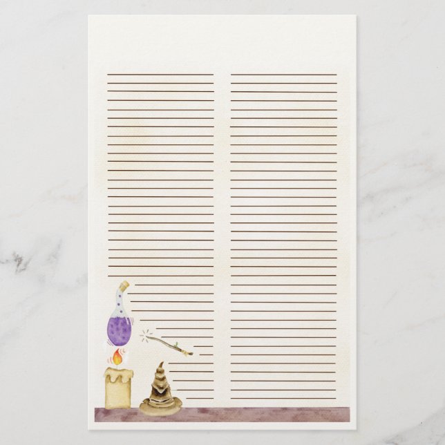 Papelaria Wiccan Witch Escrevendo Spell Paper - Magical (Frente)