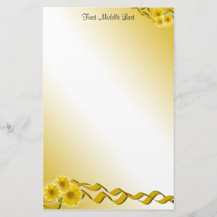 Papelaria Wildflowers e fitas amarelos
