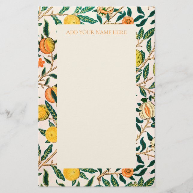 PAPELARIA WILLIAM MORRIS "POMEGRANATE" PADRÃO (Frente)