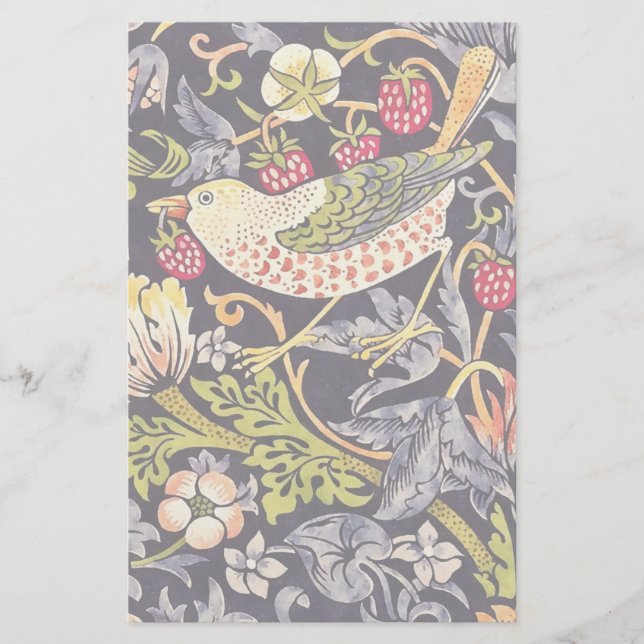 Papelaria William Morris Strawberry Thef Floral Art Nouveau (Frente)