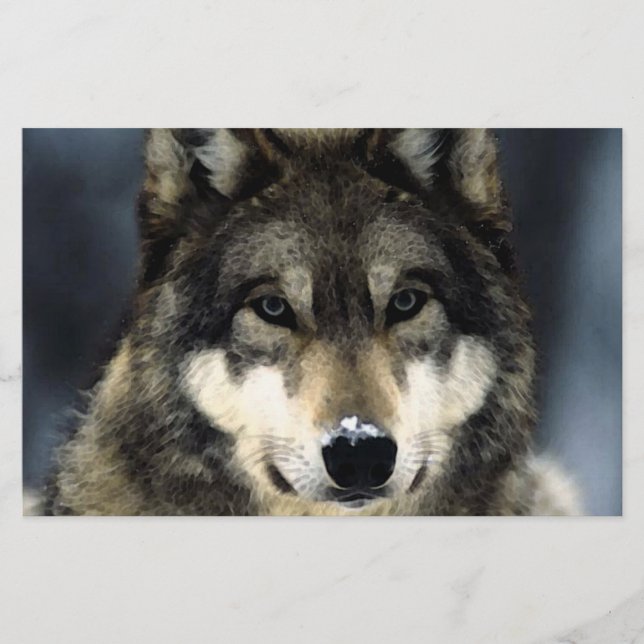Papelaria Wolf Portrait Stationery (Frente)