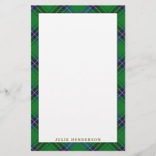 Papelaria Xadrez de Clã Henderson Tartan