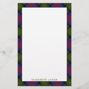 Papelaria Xadrez de clã Logan Tartan