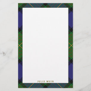 Papelaria Xadrez de Clan Muir Tartan