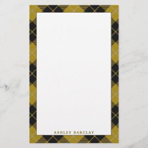Papelaria Xadrez de Tartan, vestido amarelo de clã