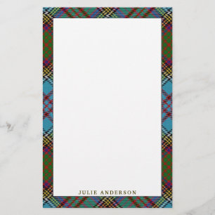 Papelaria Xadrez Elegante Clan Anderson Tartan