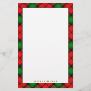 Papelaria Xadrez Elegante Clan Kerr Tartan