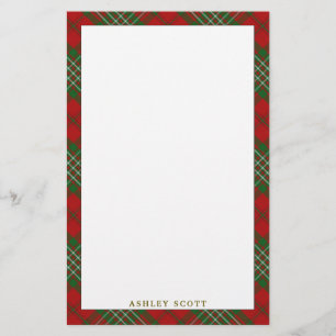 Papelaria Xadrez Elegante Clan Scott Tartan
