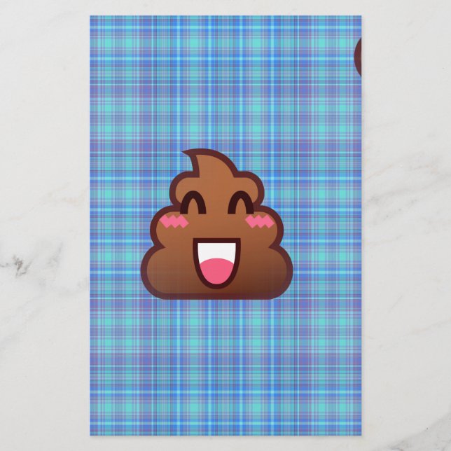 Papelaria xadrez poop emoji (Frente)
