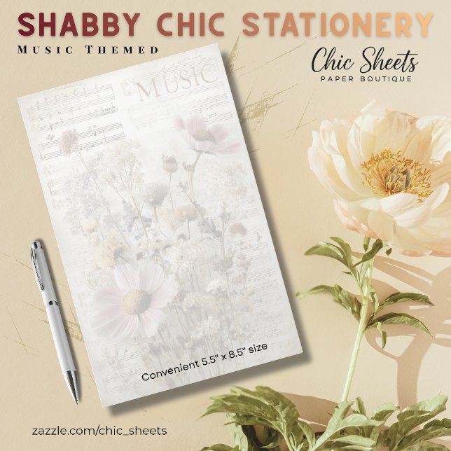 Papelaria Xícara Shabby Chic com Tema Musical (Criador carregado)