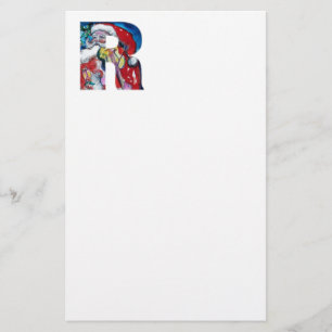 PAPELARIA XMAS R LETTER /SANTA CLAUS COM VIOLINA MONOGRAMA